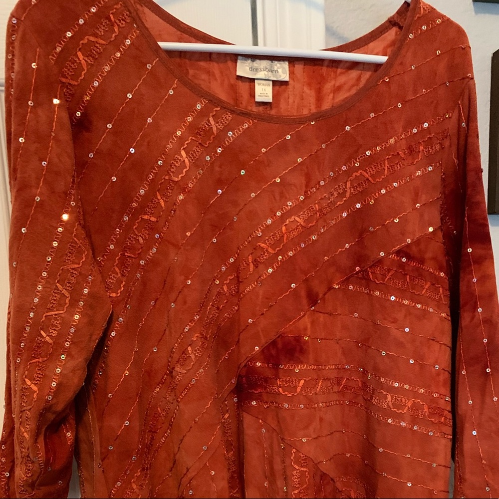 Orange sparkly top